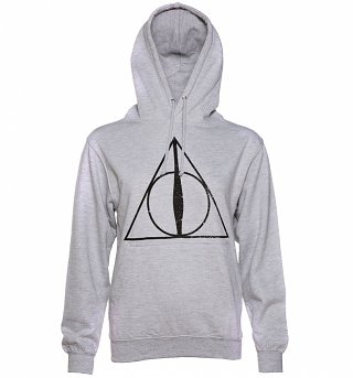 Women's Heather Grey Harry Potter Deathly Hallows Symbol Hoodie Women's Heather Grey Harry Potter Deathly Hallows Symbol Hoodie