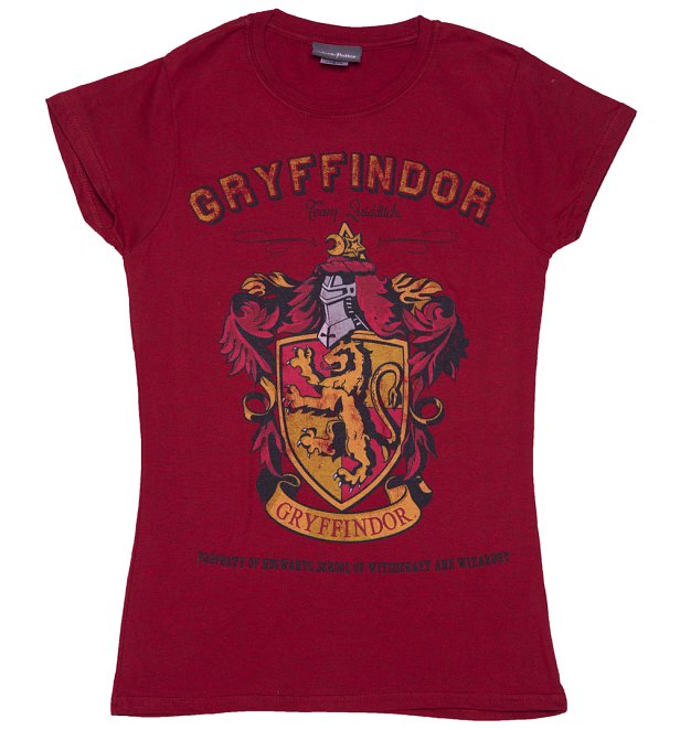 Women's Heather Red Harry Potter Gryffindor Team Quidditch T-Shirt Women's Heather Red Harry Potter Gryffindor Team Quidditch T-Shirt