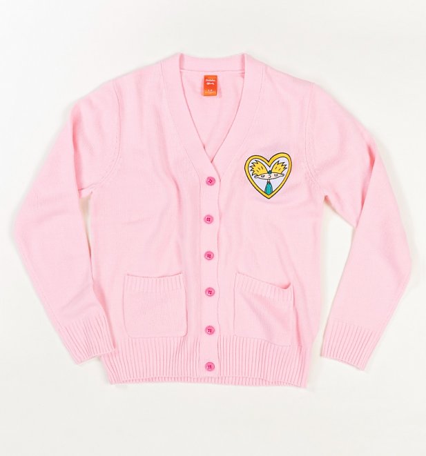 Women's Hey Arnold Embroidered Pink Cardigan from Cakeworthy