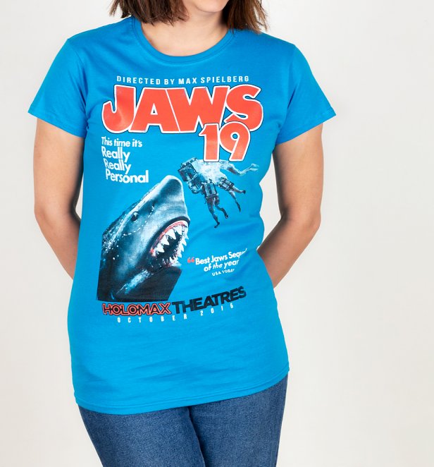 Jaws 19 Movie Poster Sapphire T-Shirt