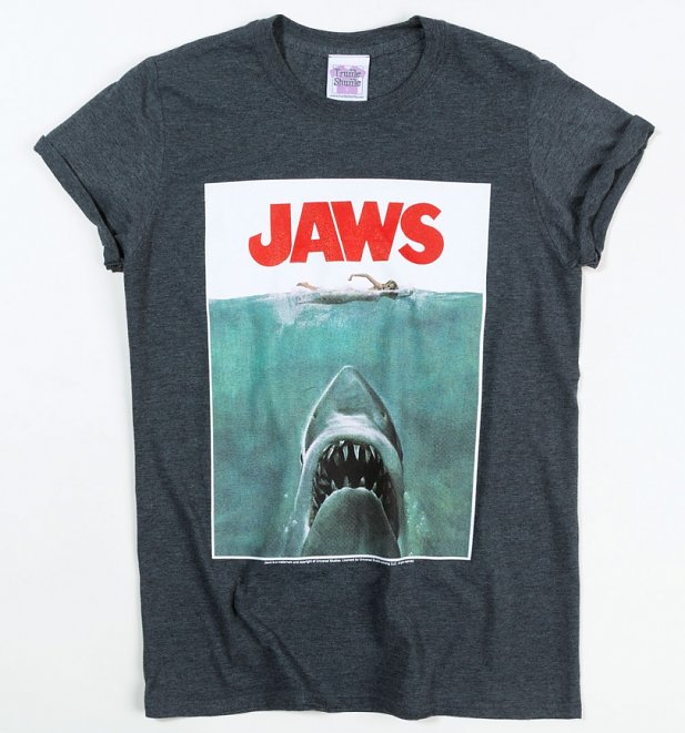 Jaws Shark Rolled Sleeve Boyfriend T-Shirt