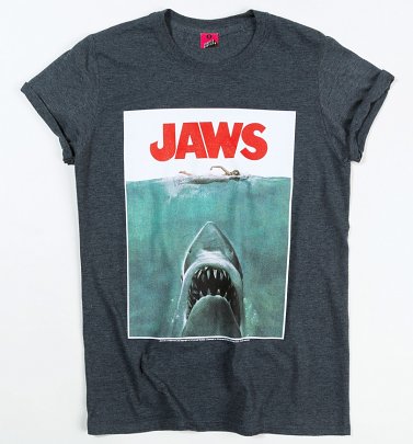 Women's Jaws Shark Rolled Sleeve Boyfriend T-Shirt Women's Jaws Shark Rolled Sleeve Boyfriend T-Shirt