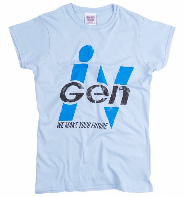 Women's Light Blue Jurassic Park Inspired InGen Logo T-Shirt Women's Light Blue Jurassic Park Inspired InGen Logo T-Shirt