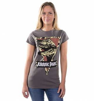 Women's Jurassic Park Raptor Charcoal T-Shirt Women's Jurassic Park Raptor Charcoal T-Shirt
