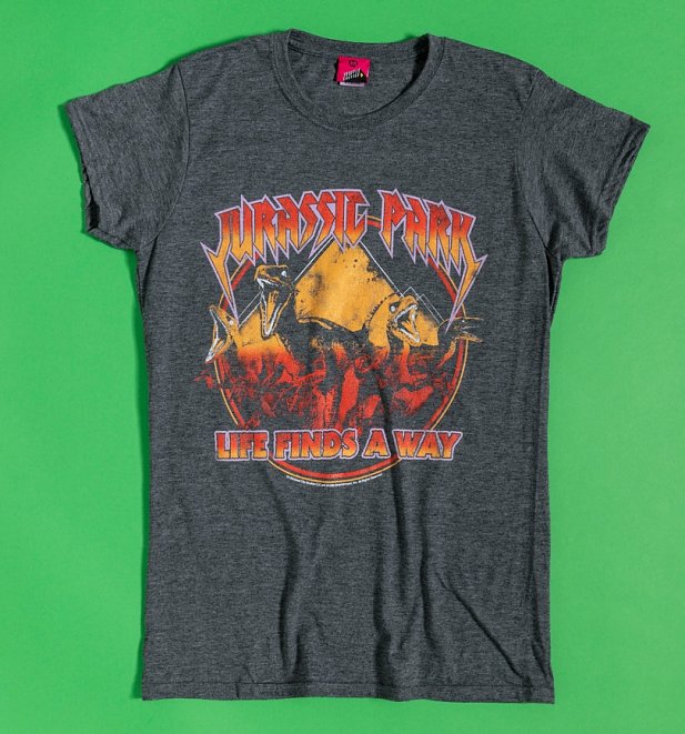 Women's Jurassic Park Raptors Charcoal Marl T-Shirt