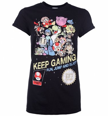 Women's Keep Gaming Boyfriend Fit T-Shirt With Rolled Sleeves Women's Keep Gaming Boyfriend Fit T-Shirt With Rolled Sleeves