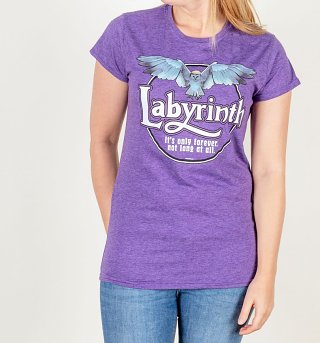Women's Labyrinth Owl Logo Purple Fitted T-Shirt Women's Labyrinth Owl Logo Purple Fitted T-Shirt