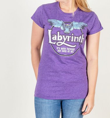 Women's Labyrinth Owl Logo Purple Fitted T-Shirt Women's Labyrinth Owl Logo Purple Fitted T-Shirt