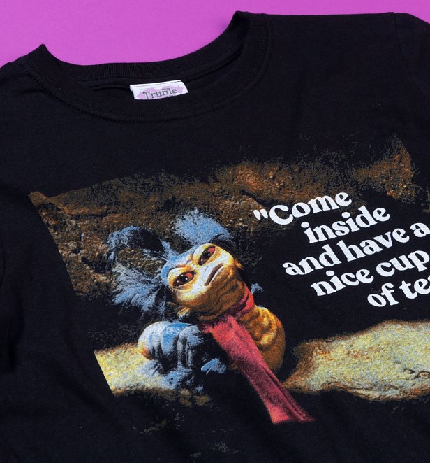 Women S Labyrinth Worm Quote Black Boyfriend Fit Rolled Sleeve T Shirt