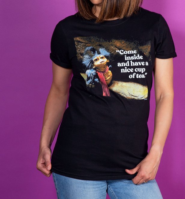 Women S Labyrinth Worm Quote Black Boyfriend Fit Rolled Sleeve T Shirt