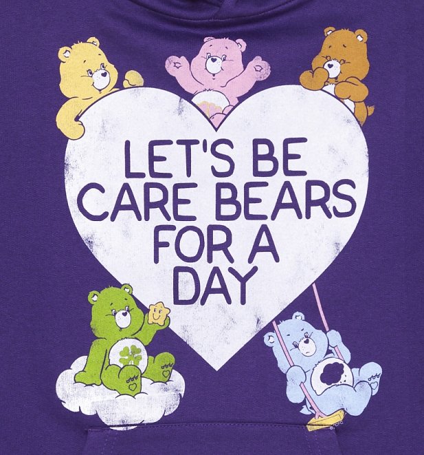 Women's Let's Be Care Bears For a Day Purple Hoodie Women's Let's Be Care Bears For a Day Purple Hoodie
