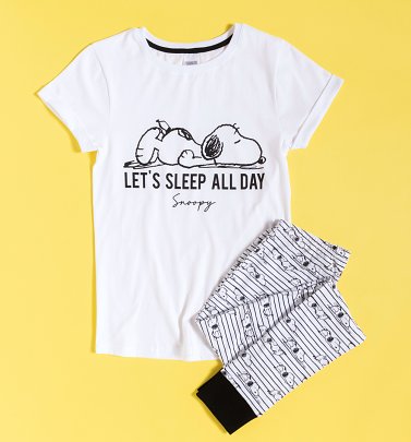 Women's Let's Sleep All Day Snoopy Pyjamas Women's Let's Sleep All Day Snoopy Pyjamas