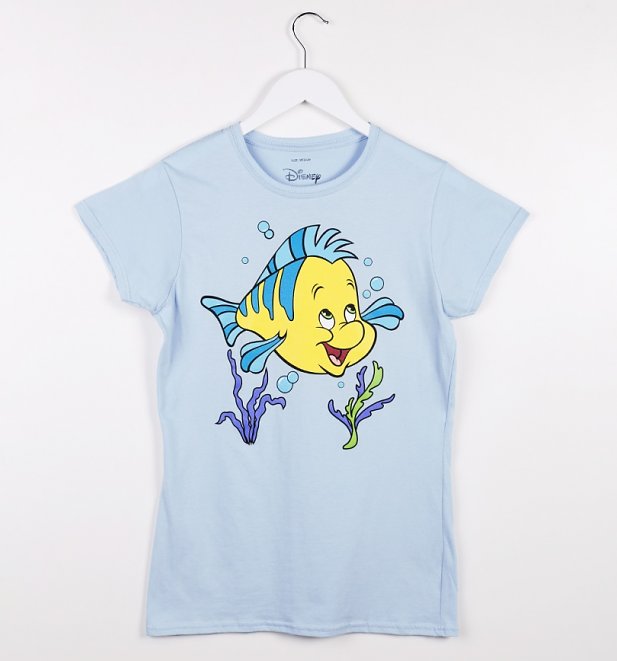 Women's Light Blue Disney Little Mermaid Flounder TShirt