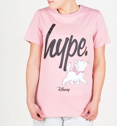 Women's Light Pink Aristocats Marie T-Shirt from Hype Women's Light Pink Aristocats Marie T-Shirt from Hype