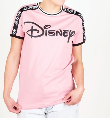 Women's Light Pink Disney Logo T-Shirt from Hype Women's Light Pink Disney Logo T-Shirt from Hype