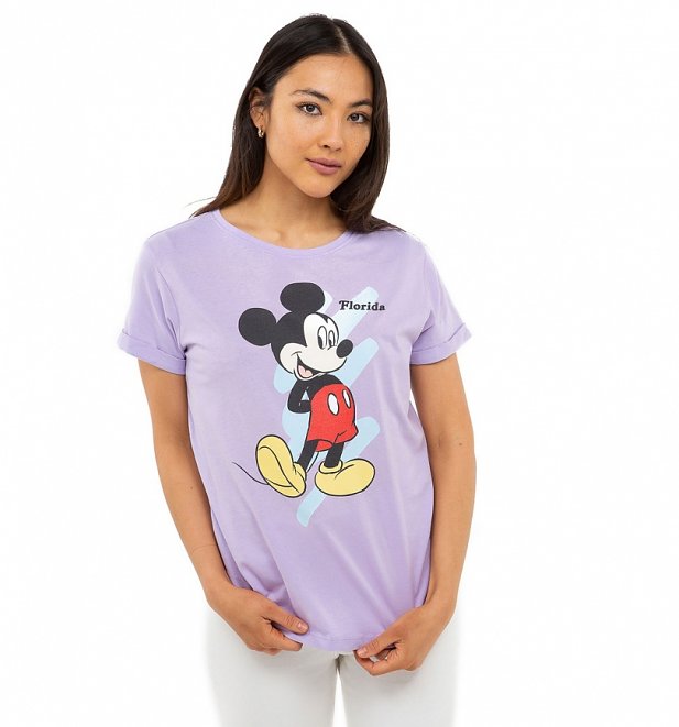 Women's Lilac Disney Mickey Mouse Florida T-Shirt