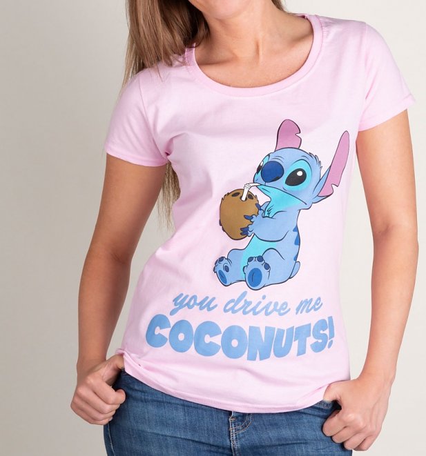 Women's Lilo And Stitch You Drive Me Coconuts Boyfriend T-Shirt Women's Lilo And Stitch You Drive Me Coconuts Boyfriend T-Shirt