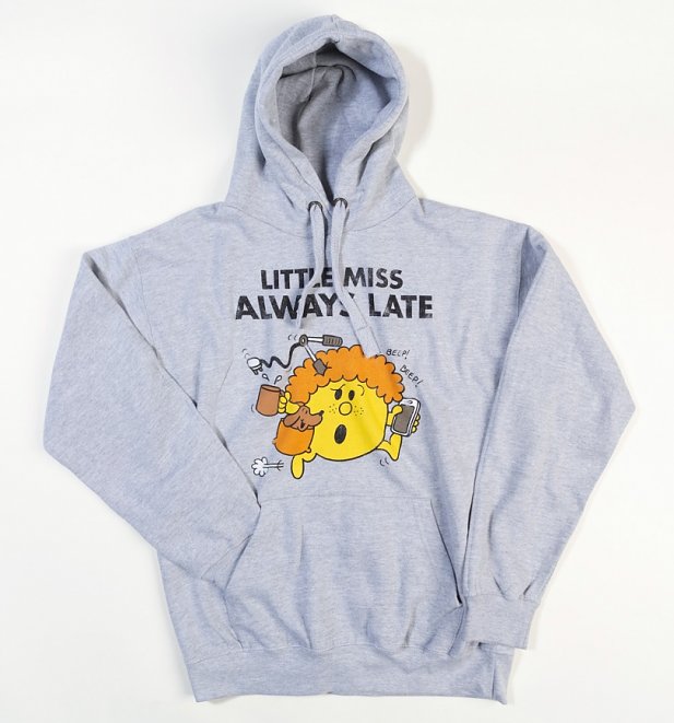 Women's Little Miss Always Late Grey Hoodie Women's Little Miss Always Late Grey Hoodie