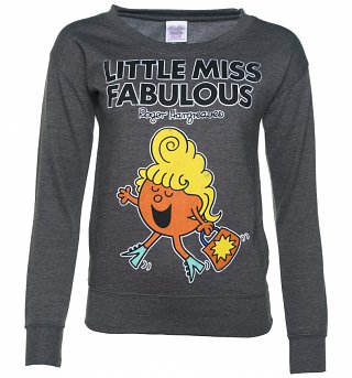 Women's Little Miss Fabulous Charcoal Scoop Neck Sweater Women's Little Miss Fabulous Charcoal Scoop Neck Sweater