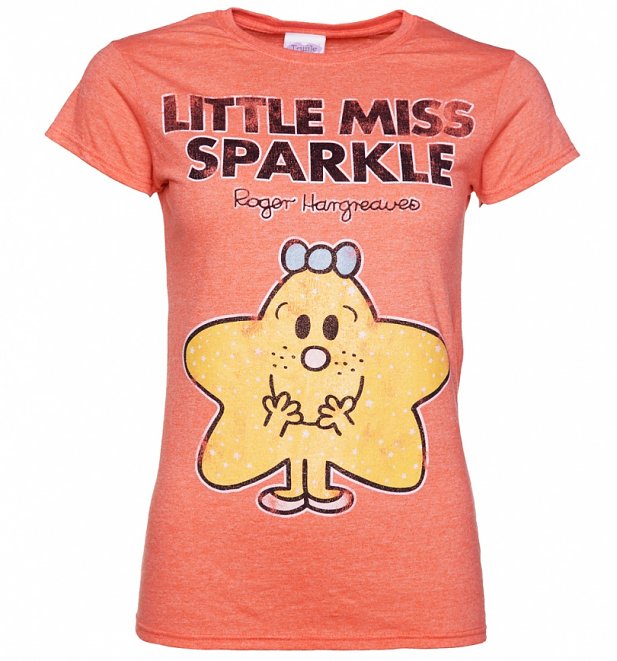 Women s Little Miss Sparkle Heather Orange T Shirt