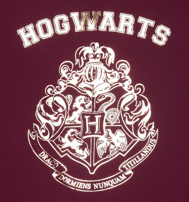 Women's Maroon Harry Potter Gold Hogwarts Crest Sweater Women's Maroon Harry Potter Gold Hogwarts Crest Sweater
