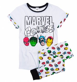 Women's White Marvel Comics Pyjamas Women's White Marvel Comics Pyjamas