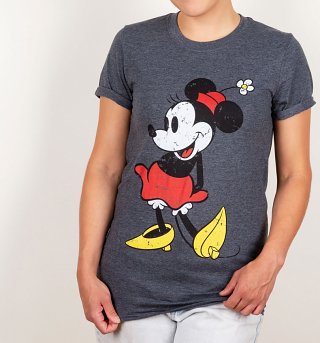 Women's Minnie Mouse Rolled Sleeve Boyfriend T-Shirt Women's Minnie Mouse Rolled Sleeve Boyfriend T-Shirt