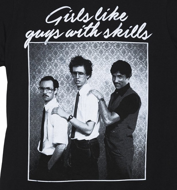 Women's Napoleon Dynamite Girls Like Guys Black Boyfriend Rolled Sleeves T-Shirt Women's Napoleon Dynamite Girls Like Guys Black Boyfriend Rolled Sleeves T-Shirt
