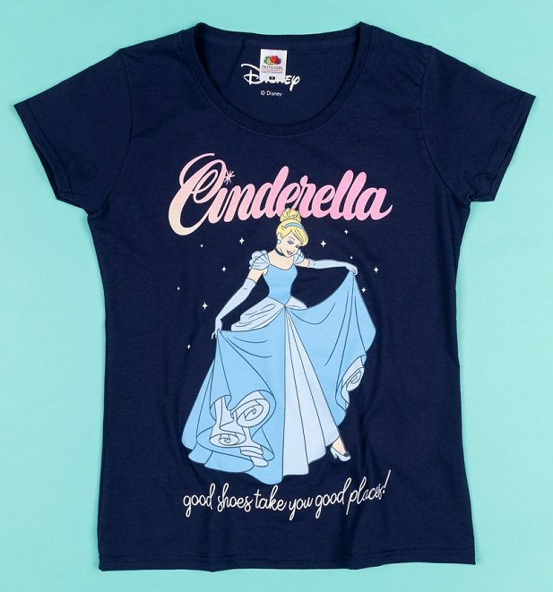 Women's Navy Cinderella Good Shoes Fitted T-Shirt