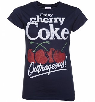 Women's Navy Enjoy Cherry Coke T-Shirt Women's Navy Enjoy Cherry Coke T-Shirt