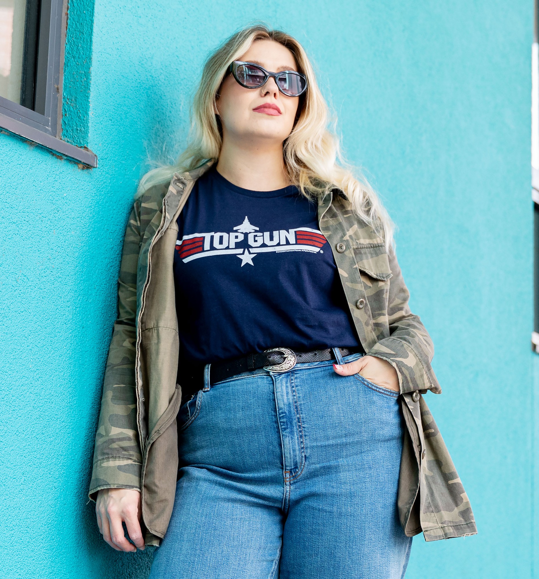 Women's Navy Top Gun Maverick Fitted TShirt