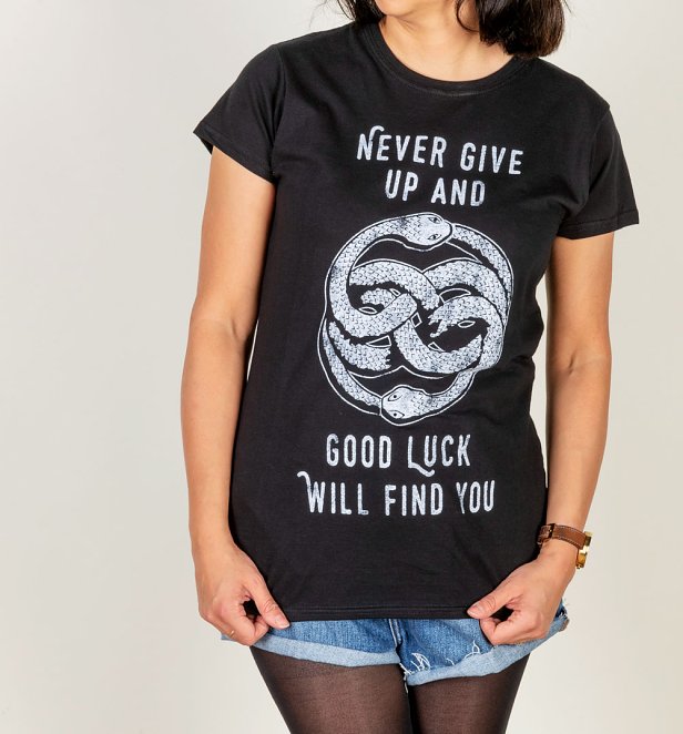 Women's Never Give Up NeverEnding Story Inspired Fitted T-Shirt Women's Never Give Up NeverEnding Story Inspired Fitted T-Shirt