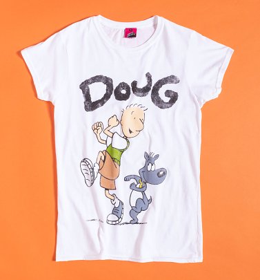 Women's Nickelodeon Doug White Fitted T-Shirt Women's Nickelodeon Doug White Fitted T-Shirt