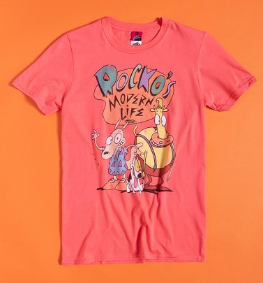 Women's Nickelodeon Rocko's Modern Life Coral Oversized T-Shirt Women's Nickelodeon Rocko's Modern Life Coral Oversized T-Shirt