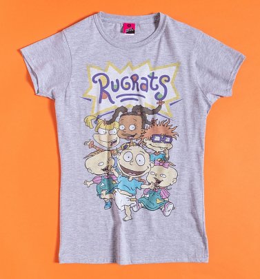 Women's Nickelodeon Rugrats Grey Marl Fitted T-Shirt Women's Nickelodeon Rugrats Grey Marl Fitted T-Shirt