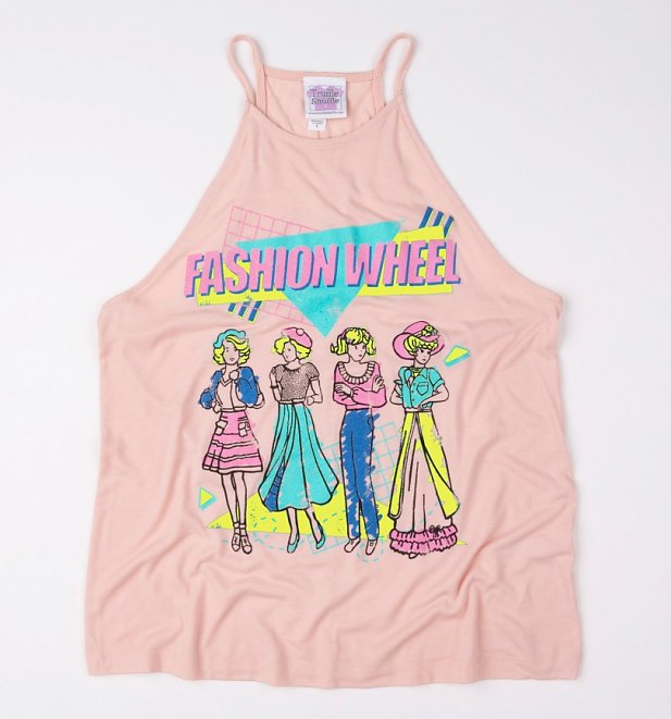 Women's Peach Fashion Wheel Flowy High Neck Tank Women's Peach Fashion Wheel Flowy High Neck Tank