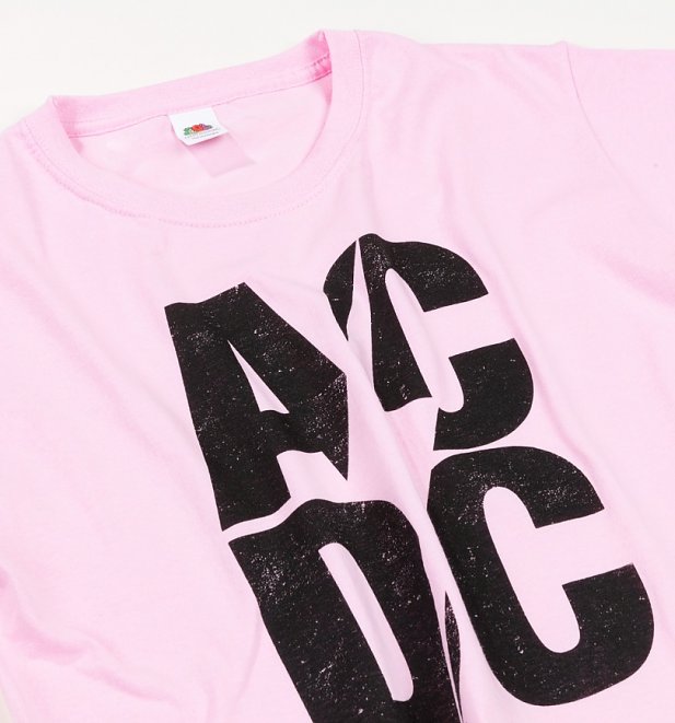 Women's Pink AC/DC Logo Crop Top