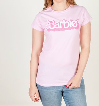 Women's Pink Barbie 80's Logo Fitted T-Shirt Women's Pink Barbie 80's Logo Fitted T-Shirt
