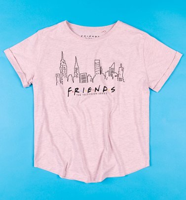 Women's Pink Marl Friends Skyline T-Shirt Women's Pink Marl Friends Skyline T-Shirt