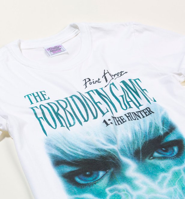 Women's Point Horror The Forbidden Game White Boyfriend Fit Rolled Sleeve T-Shirt Women's Point Horror The Forbidden Game White Boyfriend Fit Rolled Sleeve T-Shirt
