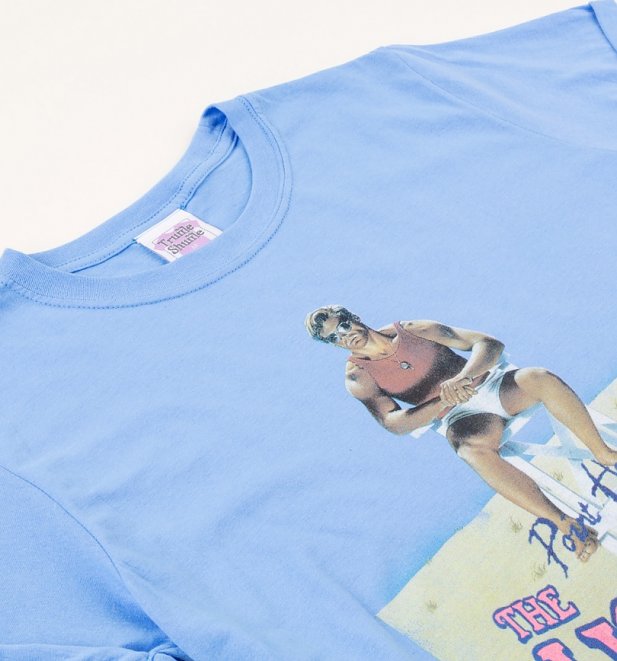 Women's Point Horror Inspired The Lifeguard Carolina Blue Boyfriend Fit Rolled Sleeve T-Shirt Women's Point Horror Inspired The Lifeguard Carolina Blue Boyfriend Fit Rolled Sleeve T-Shirt