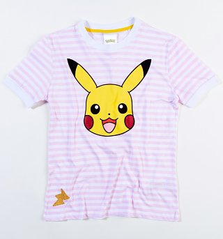 Women's Pokemon Pikachu Striped T-Shirt from Difuzed Women's Pokemon Pikachu Striped T-Shirt from Difuzed