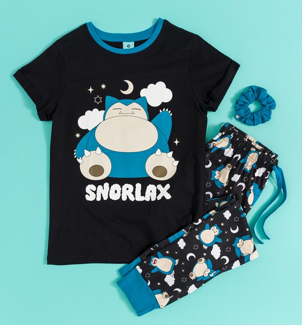 Women's Pokemon Snorlax Pyjamas with Scrunchie Women's Pokemon Snorlax Pyjamas with Scrunchie