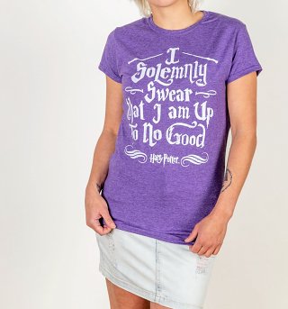 Women's Purple Harry Potter I Solemnly Swear Mischief Managed Fitted T-Shirt Women's Purple Harry Potter I Solemnly Swear Mischief Managed Fitted T-Shirt