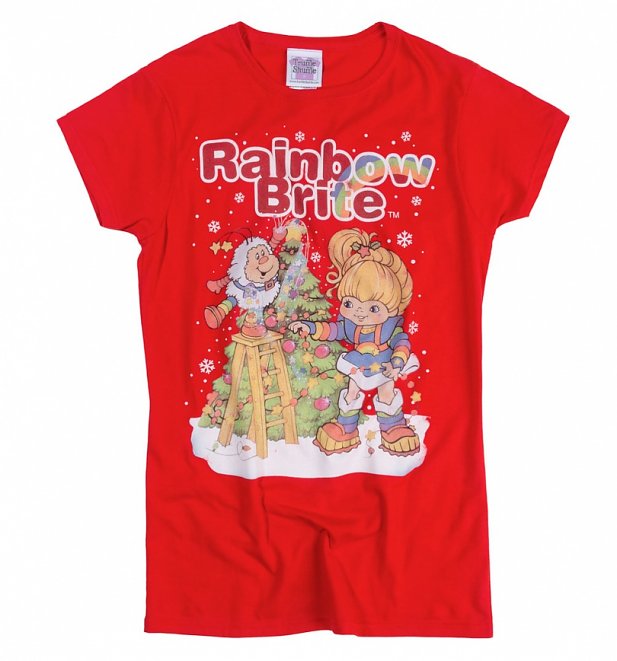 Rainbow Brite Christmas Tree Red T-Shirt