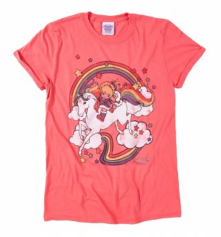 Women's Rainbow Brite Clouds Rolled Sleeve Boyfriend T-Shirt Women's Rainbow Brite Clouds Rolled Sleeve Boyfriend T-Shirt
