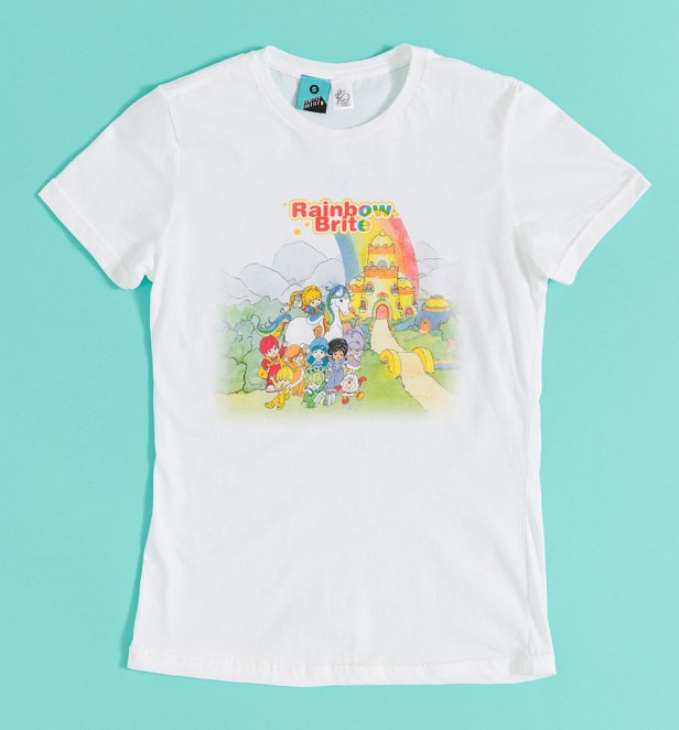 Women's Rainbow Brite Colour Kids Land Fitted White T-Shirt Women's Rainbow Brite Colour Kids Land Fitted White T-Shirt