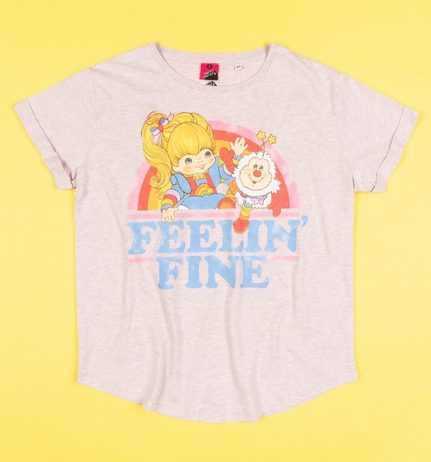 Women's Rainbow Brite Feelin' Fine Pink Marl Boyfriend T-Shirt