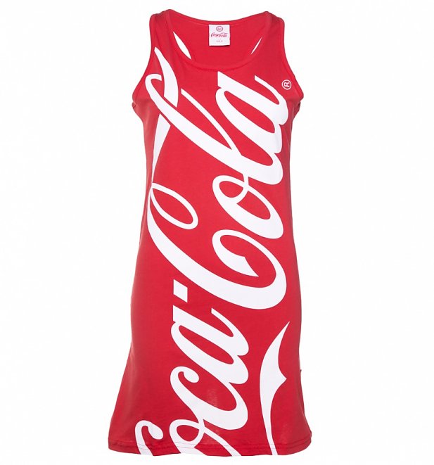 Women's Red Coca-Cola Logo Dress from Hype