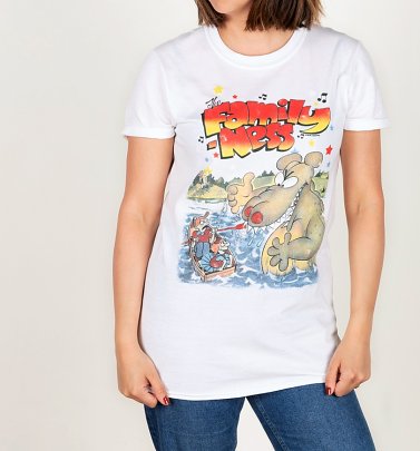 Women's Retro Family Ness White Boyfriend Fit Rolled Sleeve T-Shirt Women's Retro Family Ness White Boyfriend Fit Rolled Sleeve T-Shirt